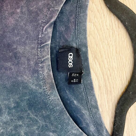 ASOS Marled Midi Dress Gray Purple Ombre Size US 8 Stretch - Picture 5 of 7